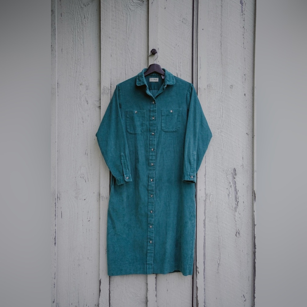 L.L. Bean Teal Shift Maxi Dress